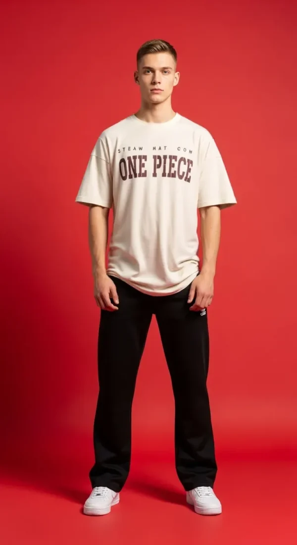 One Piece Oversized Graphic T-Shirt – Straw Hat Edition - Image 2