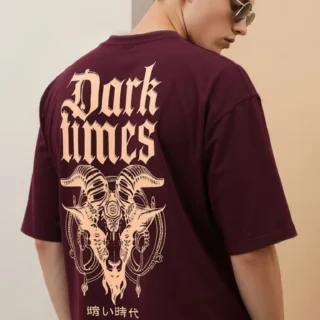 Dark Times Oversized T-Shirt – Gothic Skull Edition
