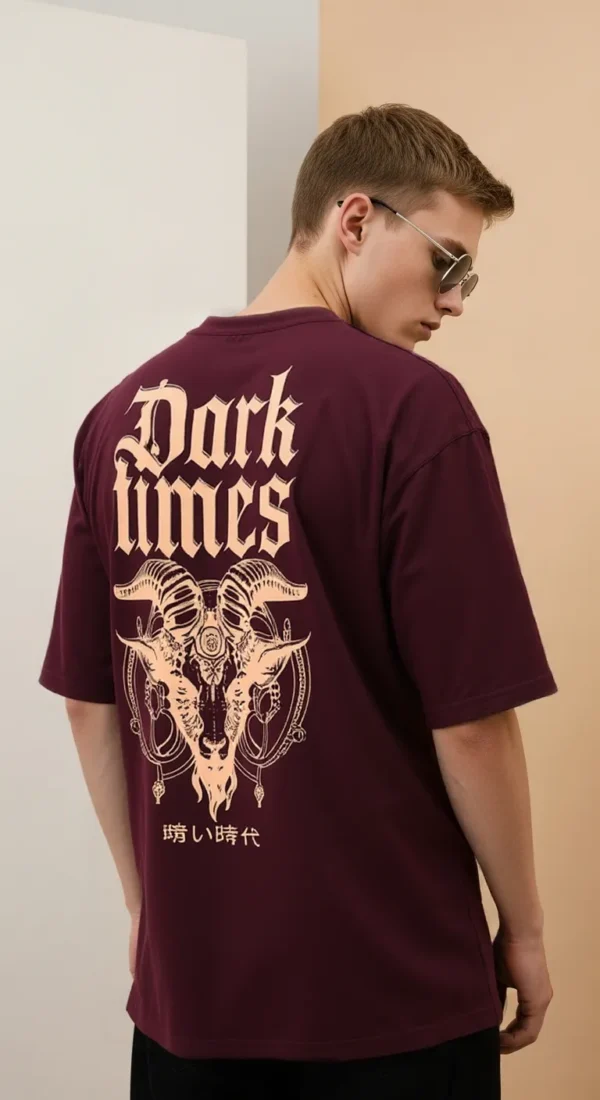 Dark Times Oversized T-Shirt – Gothic Skull Edition