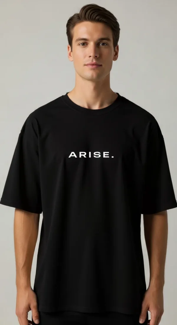 ARISE Oversized Streetwear/Gymwear T-Shirt – Black Edition - Image 2