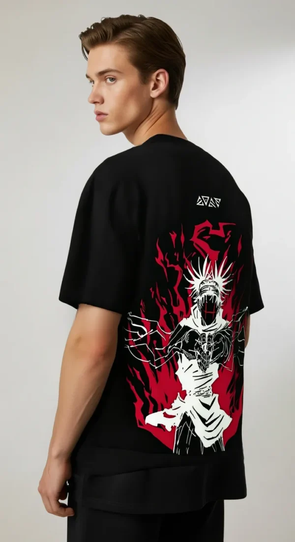 ShadowFlame Oversized Graphic T-Shirt – Black