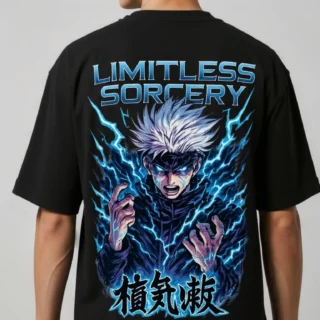 Gojo Satoru Limitless Sorcery Oversized T-Shirt – Cursed Energy Limited Edition