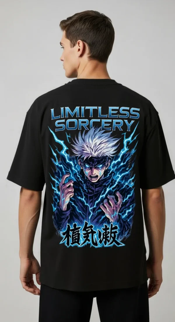 Gojo Satoru Limitless Sorcery Oversized T-Shirt – Cursed Energy Limited Edition
